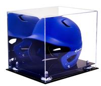 Présentoir de casque de frappeur de baseball en acrylique Base noire Lucite Collectible Cube Miroir Base Perspex Boîte de casques de baseball