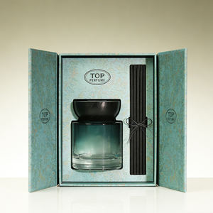 लक्जरी ओम्ब्रे नीले-हरे सिलेंडर ने डिफ्यूज़र की बोतलें 50/100 मिलीलीटर मोटी बेस बोतल लकड़ी के कैप के साथ - Product Image 5