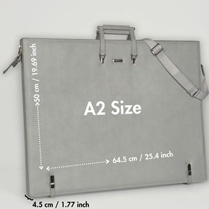 A2 <b>Leather</b> <b>Binder</b> Portfolio Gift for Painters and Artists <b>Leather</b> Padfolio Folder with Art Supplies Bag - Product Image 5