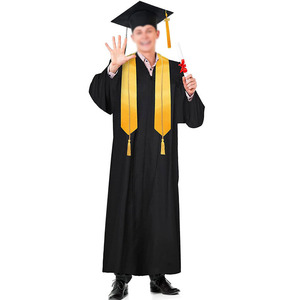 2025 venta al por mayor <span class=keywords><strong>soltero</strong></span> maestro mate graduación túnica borla estola Honor cordón Escuela Secundaria <span class=keywords><strong>soltero</strong></span> vestido negro uniformes universitarios - Product Image 3