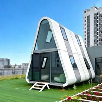 Casa de Dos Pisos con Estructura en A y Balcón, Casa Modular Prefabricada de Lujo para Resort, Glamping, Alquiler en Airbnb, Lista para Habitar