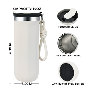 Nouvelle arrivée 12oz 16oz tasses à café en gros gobelet en acier inoxydable pour l'extérieur <span class=keywords><strong>Camping</strong></span> bureau isolé fiole à vide avec couvercle - Product Image 2