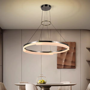 Горячая Распродажа черный белый Круглая Люстра Отель вилла ресторан акриловый алюминиевый Железный светодиодный подвесной светильник - Product Image 3