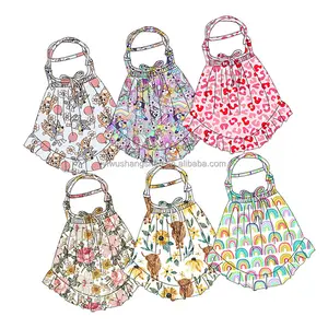 Custom Spring Fashion Toddler Girls Dress Backless Sleeveless Milk Silk Fabric Kids Baby Pleated Skirt