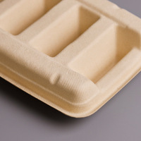 Boîte à tacos biodégradable écologique personnalisée porte-taco jetable à 4 compartiments avec couvercle en PET
