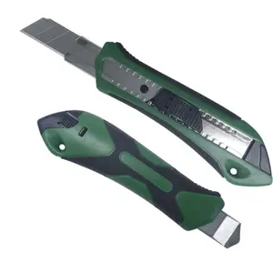 18mm utility knife with co-molded safety new design office cutter knife