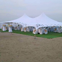 Tente de réception en aluminium robuste et imperméable pour mariage, avec parois latérales en tissu imprimé, logo personnalisable