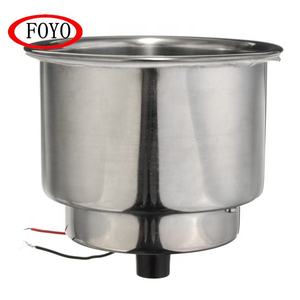 Foyo-soporte para taza empotrada LED <span class=keywords><strong>de</strong></span> <span class=keywords><strong>acero</strong></span> inoxidable para barco y velero, porta bebidas, color azul, 304 - Product Image 2