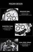 Jam Tangan Pria Pagani Design PD-1644 1644 Stainless Steel Japan Vk63 Quartz Movement Merek Mewah Tahan Air