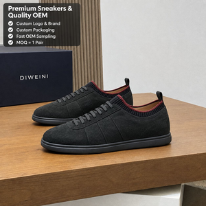 Luxury Designer Black Walking <b>Shoes</b> <b>Men</b> High Quality Suede Knit Tenis Zapatillas Zapatos Zapatilla Calzado New - Product Image 1