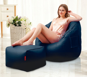Sofá Personalizado para Sala <span class=keywords><strong>de</strong></span> Estar, Azul, <span class=keywords><strong>de</strong></span> Cuero Impermeable, Tipo Puff - Product Image 5