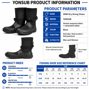 Botas de Buceo de Corte Alto, 5mm, Neopreno Vulcanizado, Térmicas, Impermeables, con Soporte para el Tobillo, Botas Resistentes para Traje Seco para Hombre - Product Image 4