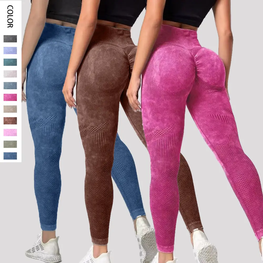 New Seamless Push Up Scrunch Butt Sports Leggings For Women Hollow High Waist Tummy Control Yoga Fitness Gym Workout Pants
