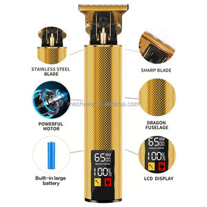 Máy Cắt Tóc Điện Sạc Được Mới 0mm Dành Cho Nam, Máy Cắt Tóc Xe Hơi Có Màn Hình LCD, Máy Cạo Râu Và Cắt Tóc Không Dây Màu Vàng - Product Image 6