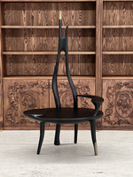 Chaise simple design d'art moderne lumière luxe haut de gamme dossier en bois massif meubles de maison