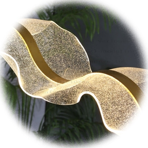 Led Đèn chùm sang trọng với mặt dây chuyền vàng đèn hai màu Lưu lượng nước thiết kế sáng tạo treo đèn cho phòng ăn - Product Image 6