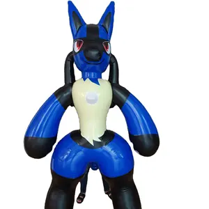 Factory price customized PVC inflatable Mega Lucario Anthro Canine cartoon