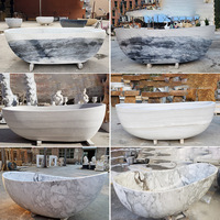 Marbre italien Pierre naturelle Adulte pour baignoire Moderne Autoportante Whirlpool Facile pour les hôtels Pièces de rechange pour robinets