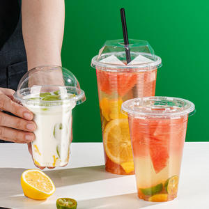 Thickened Plastic <b>Cup</b> 500ml 700ml Iced Milk Tea <b>Cup</b> With Lid And Straw For <b>Cold</b> Drinks Party Use - Product Image 2