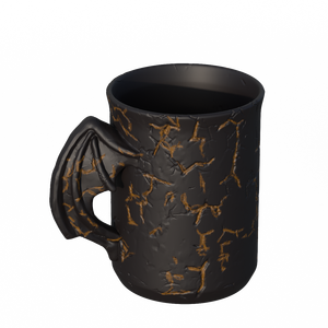 Tùy Chỉnh Sứ Gothic Drunkery Bí Ẩn Bia Stein Đen Crack Gốm Vàng Rose Flower Tavern Cốc Với Cánh Bat Grip Xử Lý - Product Image 2