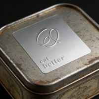 Autocollant gaufré durable en argent mat pour parfum, résiste aux huiles parfumées et garde son état impeccable