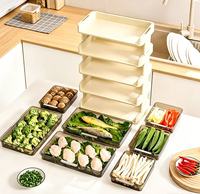 Plateau de préparation empilable multi-niveaux Plain Choice, organisateur de comptoir de cuisine pour ingrédients de cuisson et support de service pour hot pot