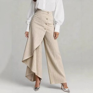 Annshine Style Große, einfarbige, lässige <span class=keywords><strong>Jeans</strong></span> mit Knopfleiste, Skinny-Fit, gewebte Frühlingshose, Mid-Waist, Bootcut, Washed-Look - Product Image 5