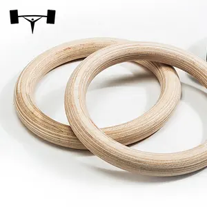 Wooden Gym Rings With Flexible Buckles