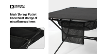 Table pliante d'extérieur, table de camping portable en aluminium, table pliable avec plateau en tissu pour les voyages en moto et la préparation du thé en plein air