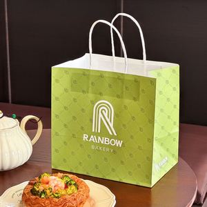 Bolsas de Papel Kraft Resistentes a la Grasa, Reciclables, Desechables y Ecológicas, Personalizadas con Logotipo, para Empacar Pan de Panadería para Llevar - Product Image 5