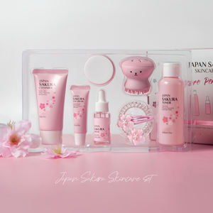 Sakura Jepang Krim Serum wajah pemutih pelembap Vegan Kit perawatan kulit nikotinamida kontrol minyak pengecil pori-pori - Product Image 4