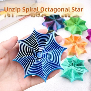 Venta al por mayor: Decoración de escritorio, estrella sensorial expandible impresa en 3D de <span class=keywords><strong>PLA</strong></span>, espiral giratoria, polígono plegable antiestrés con forma de rábano - Product Image 2