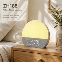 Réveil numérique intelligent analogique-numérique avec lumière d'aube, machine à bruit blanc pour le sommeil, cadeau de chevet
