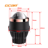 GCAR M630-3S Tricolor 3 Inch LED Fog Lamp 3000K 4300K 6000K Waterproof Car LED Driving Light 12V 65W Fog Lights