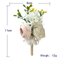 H648 Corsages de mariage pour église, Corsages de poignet blancs champagne, Boutonnières pour la mariée et le marié, Corsages de poignet pour les meilleurs amis, Mariage