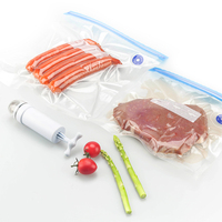 Sacs de cuisson sous vide réutilisables et lavables avec valve d'air, sacs à fermeture éclair sous vide pour l'emballage alimentaire en cuisine