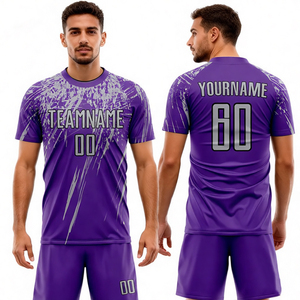 Completo da Allenamento Versione Tifosi all'Ingrosso, Maglia da <span class=keywords><strong>Calcio</strong></span> Retro Personalizzata Oversize Unisex Taglia 6XL <span class=keywords><strong>Viola</strong></span> - Product Image 1