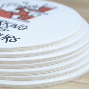 Custom Logo Restaurant Bar Tea Mug Cup Mat Water Absorption Copperplate Paper Coaster with Advertising Gift Promotional Item