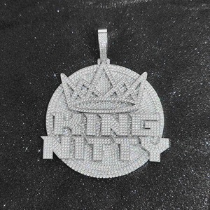 จี้มงกุฎกษัตริย์ขนาดใหญ่ชุบเงินแท้ 925 สีโรสโกลด์แบบกำหนดเอง ประดับเพชรโมอิสซาไนต์ทรงกลมหรูหราสำหรับทุกเพศ - Product Image 2