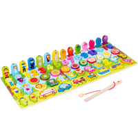 Permainan Meja Lintas Batas 7-in-1: Permainan Papan Pencocokan, Permainan Memancing, Buah-buahan, Hewan, Profesi, Permainan Puzzle