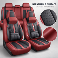 Housses de siège de voiture ergonomiques à couverture intégrale Civic, 14 pièces, en cuir premium, avec soutien cervical et lombaire, toutes saisons, coussin d'intérieur de luxe pour voiture