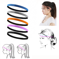 12mm LOGO personnalisé gros Tennis Gym bandeau de cheveux noir bandeau course bandes de sueur pour la tête