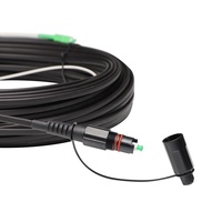 Kabel Drop Optik Singlemode 1 Core SC APC Pra-Konektor dengan Kaki 2.9mm, Tahan Air IP68, untuk Penggunaan Luar Ruangan FTTH