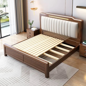 Lit double en bois massif blanc, mobilier de chambre à coucher très demandé, <span class=keywords><strong>grand</strong></span> cadre de lit avec matelas, <span class=keywords><strong>grand</strong></span> mobilier de chambre - Product Image 2