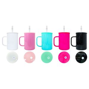 25 Packs Blank Sublimation 17Oz Macaron Colored Glass Mugs With Pp Lids Uv Dtf <b>Wraps</b> <b>Vinyl</b> for Iced Coffee - Product Image 2
