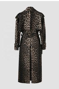 OUDINAロングコートトレンチコート女性用卸売りファッション冬XXLプラスサイズ膝上カジュアルヒョウ柄特大 - Product Image 3