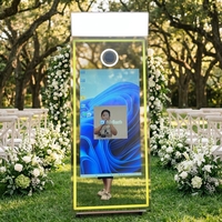 Photomaton portable Magic Mirror 65 pouces avec flight case, écran tactile 43 pouces, impression instantanée, pour 15 personnes, événements festifs, prix usine