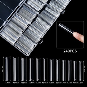 Appuyez sur les ongles en gros produits de beauté 240 pièces boîte 3XL ABS ongles conseils blanc clair Logo personnalisé XXL XXXL conique carré ongles conseils - Product Image 5