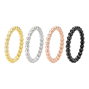 Anillo de Boda de Acero Inoxidable con Cuentas Redondas de 2 mm de FanKe, Diseño Moderno y Sencillo para Parejas, Venta al por Mayor - Product Image 1