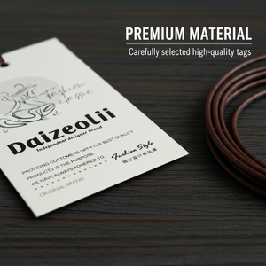 Custom Luxury Waterproof Paper Hang Tags with Brand Logo Printed Gold Foil for Garment Shoes & Bags - Product Image 4